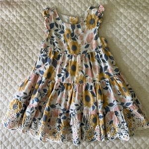 Catherine Malandrino Toddler Girl's Floral Sunflower
Eyelet Tiered Dress
